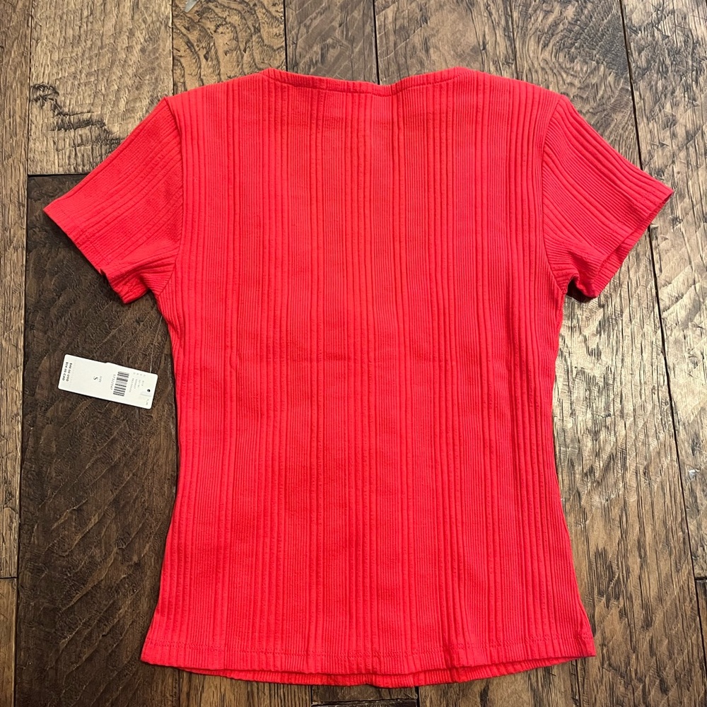Anthropologie Mika Rib Knit Top Red - Picture 6 of 8